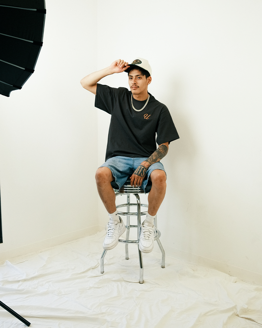 Unisex Box Fit | Charcoal & Burnt Orange