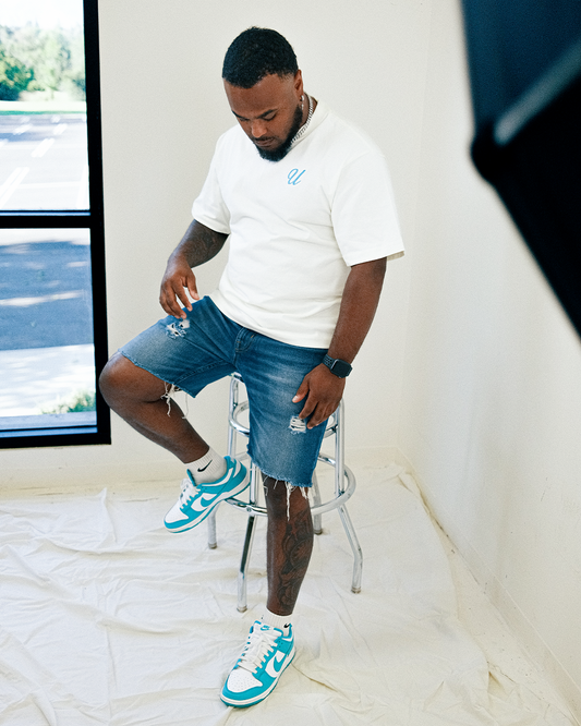Unisex Box Fit | Off-white & Teal
